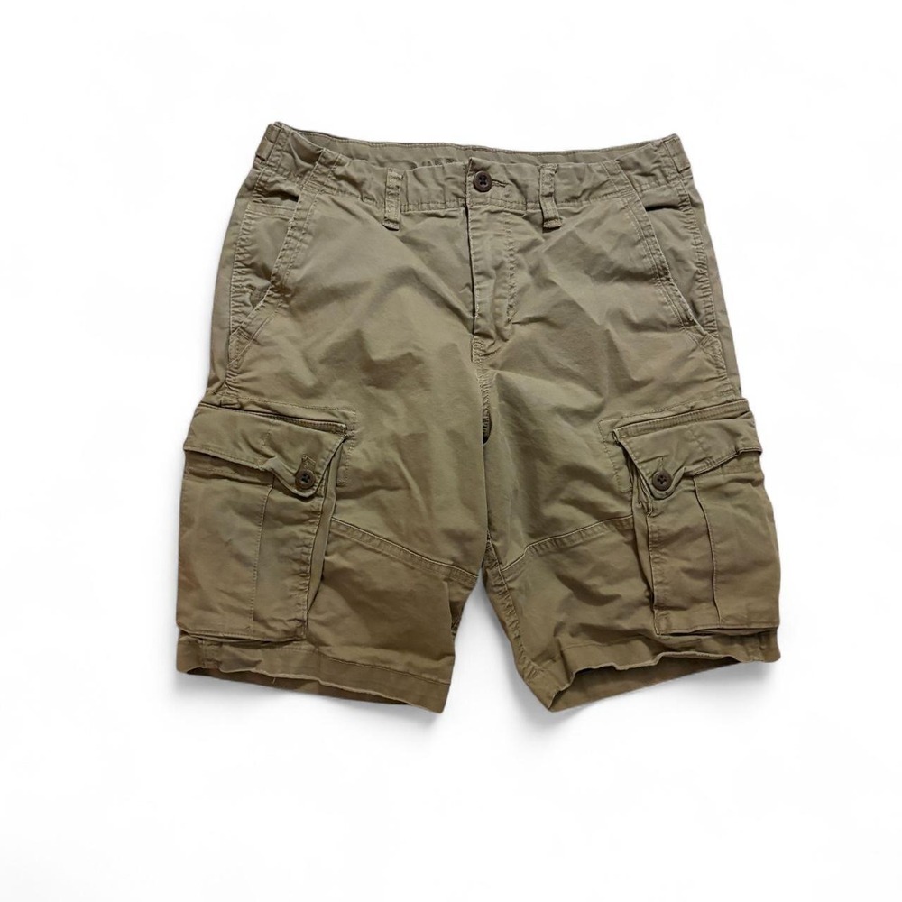 American Eagle Mens Heavy Duty Khaki Cargo Shorts Flex Utility Tan